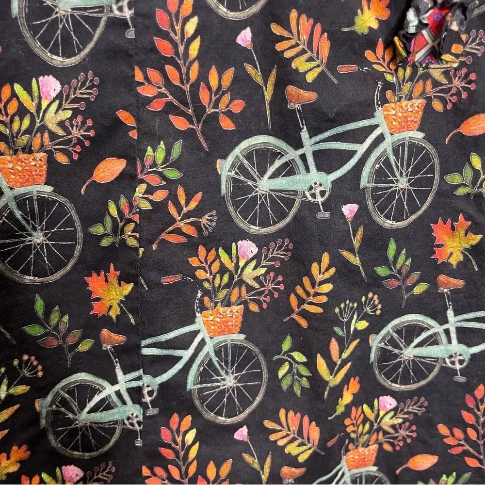 Bonanza Satrangi Pakistani Bicycle Novelty Print Ruffle Sleeve Shirt Dress - Picture 5 of 7